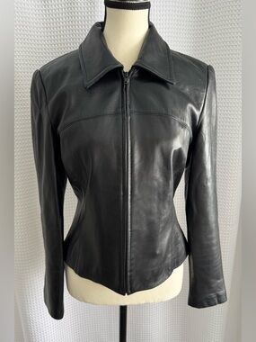 DANIER vintage black leather Jacket size XS